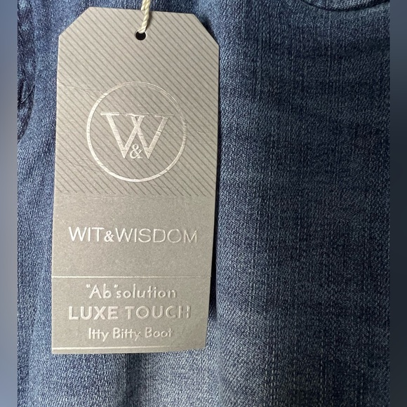 #251W☑️Wit & Wisdom Luxe Touch Itty Bitty Boot Blue Jeans - Picture 10 of 14